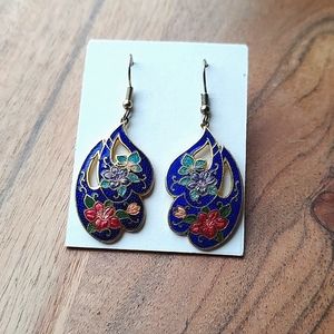 Vintage Cloisonne Enamel Earrings